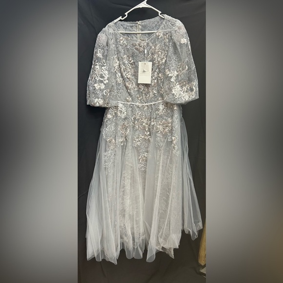 Mac Duggal 20418 NWT HIGH NECK PUFF SLEEVE EMBELLISHED GOWN - Picture 5 of 9